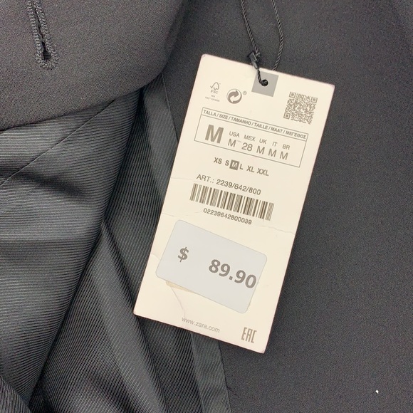 ZARA NEW WOMAN DOUBLE BREASTED FROCK COAT LONG BLAZER DRESS JACKET - Picture 7 of 8